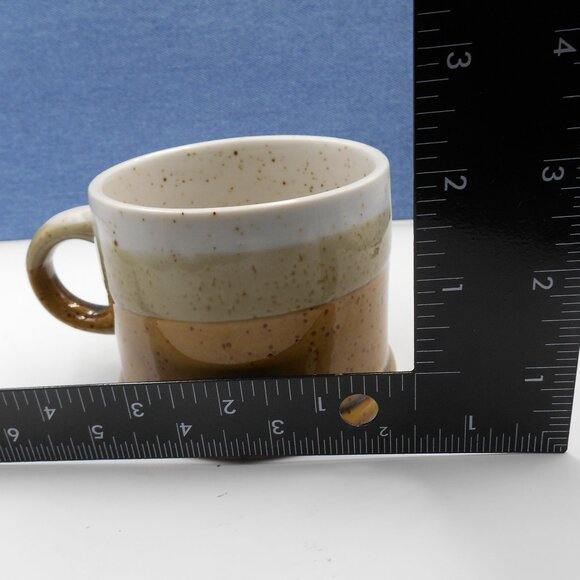 GLAZED SPECKLED THREE TONE CERAMIC MUG STUDIO POTTERY - Picture 8 of 8